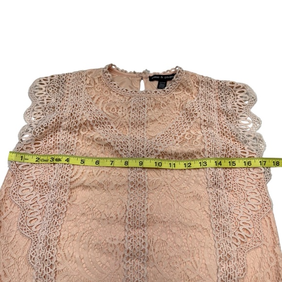 Cable & Gauge Sleeves Lace Top Fairy Coquette Size S Cottagecore Preppy Y2K - Picture 5 of 9